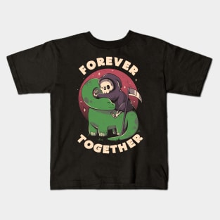 Forever Together - Cute Grim Reaper Dino Gift Kids T-Shirt